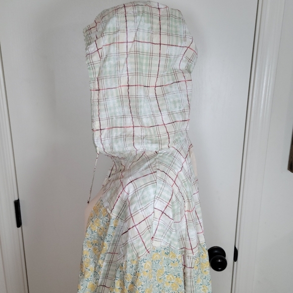 POL Oversized Plaid Patchwork Floral Distressrd Hooded Flannel Size Small - Picture 6 of 11